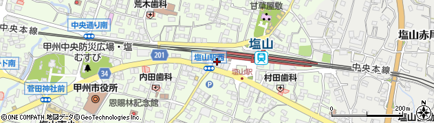 鶴田石油・塩山駅前給油所周辺の地図
