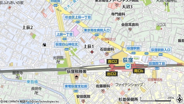 〒167-0043 東京都杉並区上荻の地図