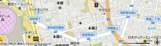 東京都文京区本郷2丁目周辺の地図
