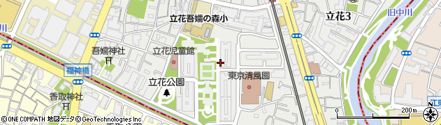 墨田立花団地内郵便局周辺の地図