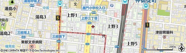 みずほ銀行上野支店周辺の地図