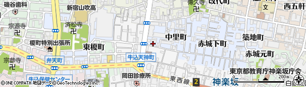 東京都新宿区中里町3周辺の地図
