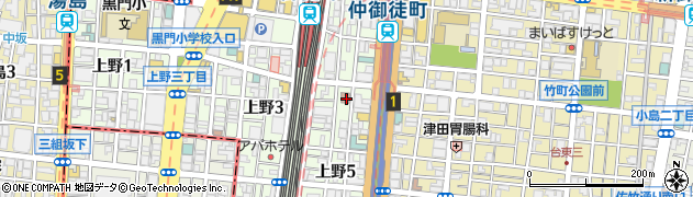 東京都台東区上野5丁目16-12周辺の地図