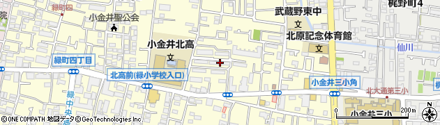 東京都小金井市緑町2丁目4-14周辺の地図