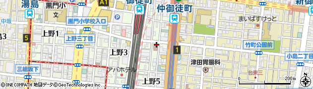 東京都台東区上野5丁目16-10周辺の地図