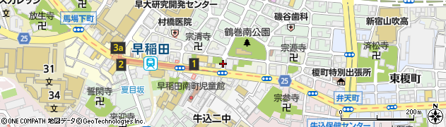 東京都新宿区早稲田町周辺の地図