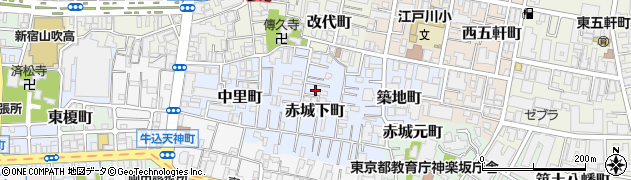 東京都新宿区赤城下町周辺の地図