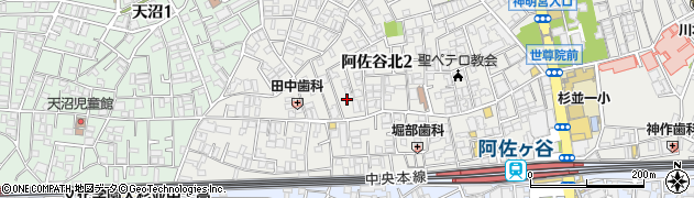 東京都杉並区阿佐谷北2丁目21周辺の地図