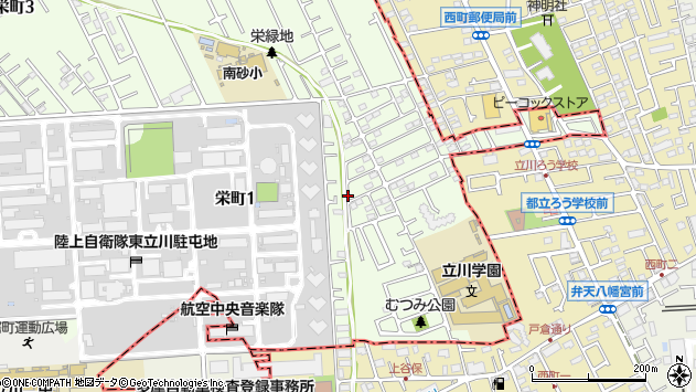 〒190-0003 東京都立川市栄町の地図