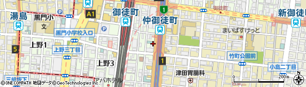 東京都台東区上野5丁目23周辺の地図