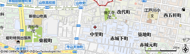 東京都新宿区中里町24周辺の地図