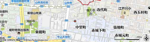 東京都新宿区中里町27周辺の地図