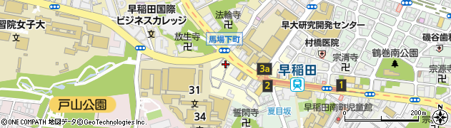 東京都新宿区馬場下町14周辺の地図