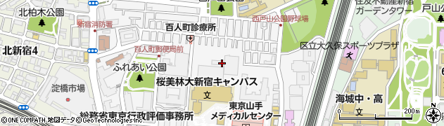 東京都新宿区百人町3丁目周辺の地図