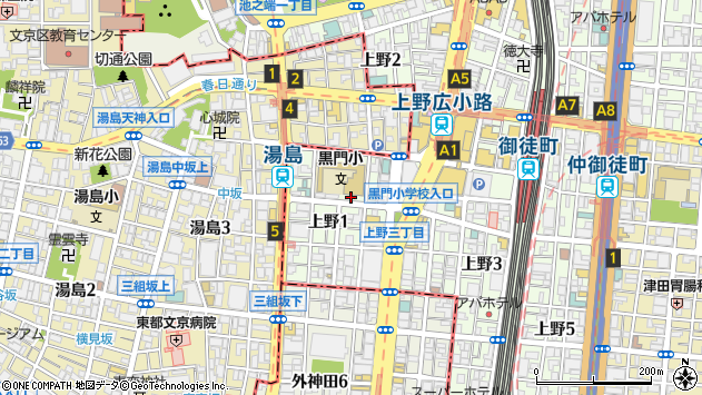 〒110-0005 東京都台東区上野の地図