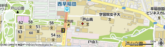 東京都立戸山高等学校周辺の地図