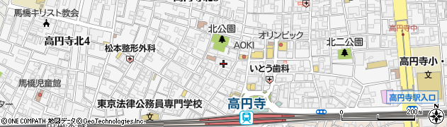 高円寺北自転車駐車場周辺の地図