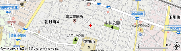 東京都昭島市朝日町周辺の地図