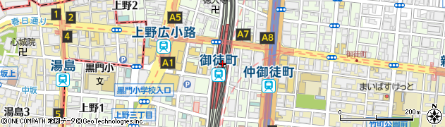 東京都台東区上野5丁目27周辺の地図