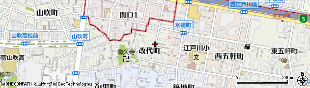 東京都新宿区改代町周辺の地図