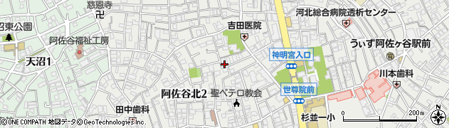 東京都杉並区阿佐谷北2丁目38-7周辺の地図