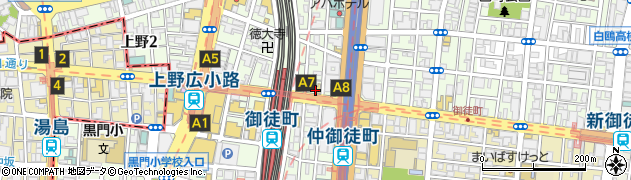 壱角家 御徒町駅前店周辺の地図