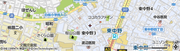 中野区立　東中野駅地下自転車駐車場周辺の地図