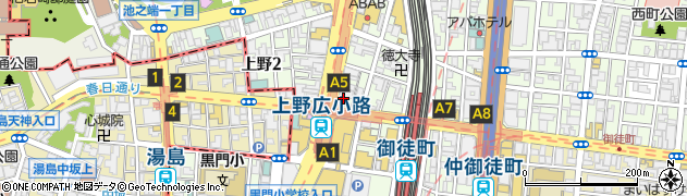 極や 上野広小路店周辺の地図
