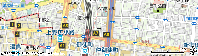 まつげ家Ｋｕｒｕｎ上野店周辺の地図