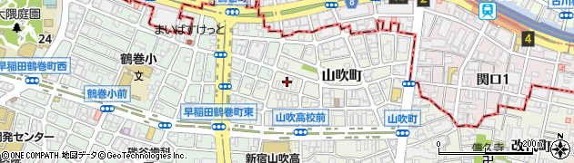 ＳＡＮパーク新宿山吹１駐車場周辺の地図