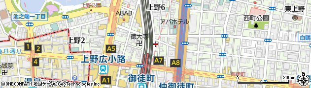新和チケット　上野店周辺の地図