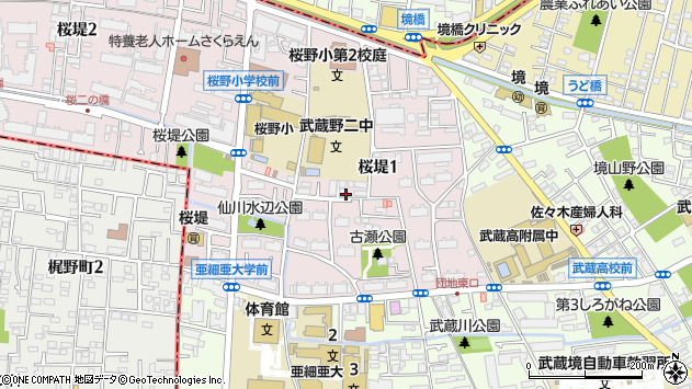 〒180-0021 東京都武蔵野市桜堤の地図