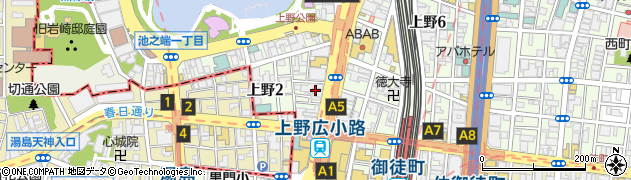 ダンディハウス　上野店周辺の地図