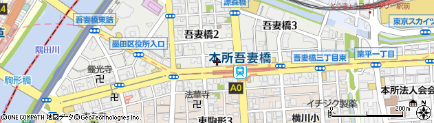 墨田吾妻橋郵便局周辺の地図