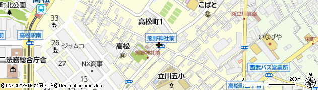熊野神社前周辺の地図