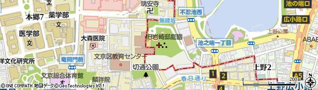 東京都台東区池之端周辺の地図