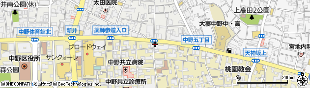 ファミリーマート中野早稲田通り店周辺の地図