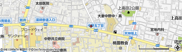 日本経済新聞中野専売所周辺の地図