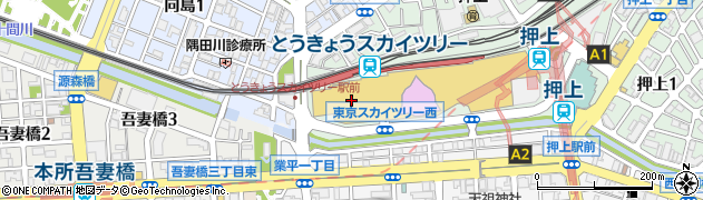 月島名物もんじゃだるま　東京ソラマチ店周辺の地図