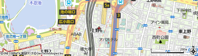 東京都台東区上野周辺の地図