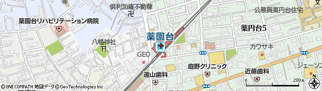 薬園台駅周辺の地図