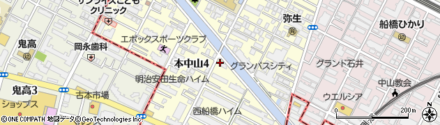 千葉県船橋市本中山周辺の地図