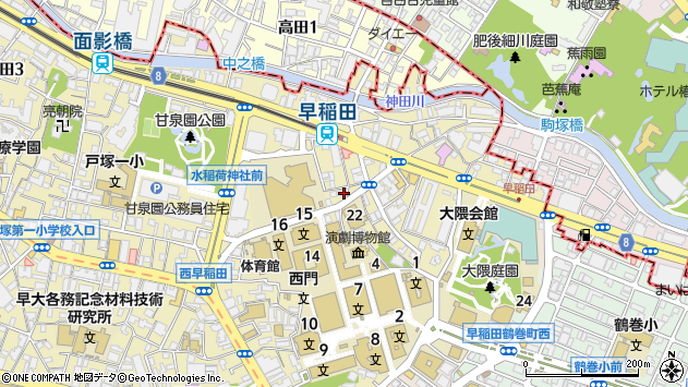 〒169-0051 東京都新宿区西早稲田（その他）の地図