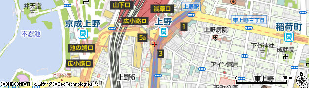 上野出口周辺の地図