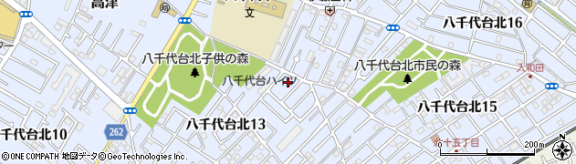 八千代台北13丁目公園周辺の地図