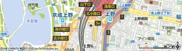 とんこつラーメン 博多風龍 上野店周辺の地図