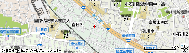 毎日新聞　小石川販売所周辺の地図