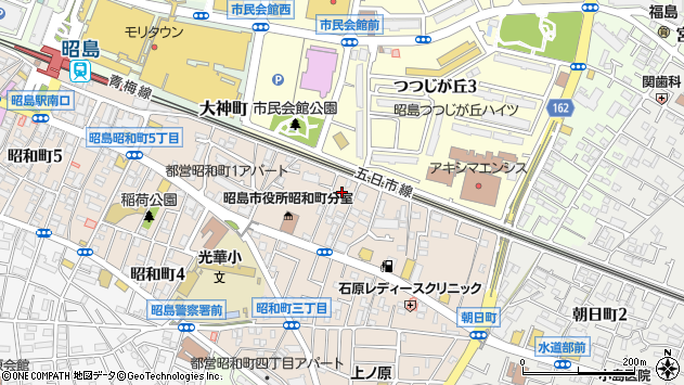 〒196-0015 東京都昭島市昭和町の地図