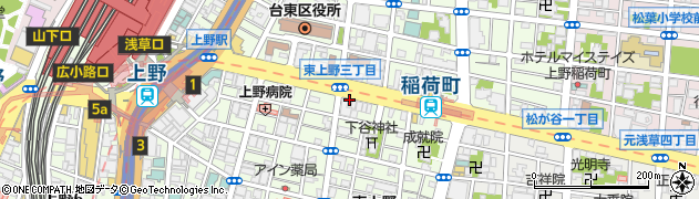 東京都台東区東上野周辺の地図