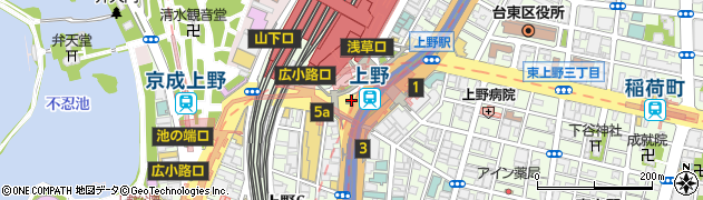 上野駅周辺の地図